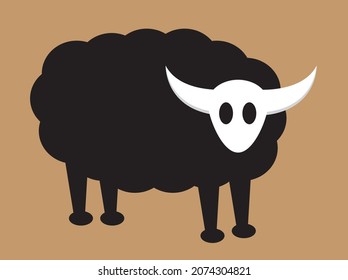 Simple goat icon. vector design
