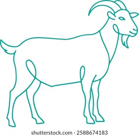 Simple Goat Line Art Illustration