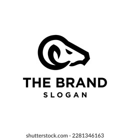 simple goat line icon logo vector design, modern lamb logo pictogram design. Goat line icon logo vector design, pictogram design of ram.