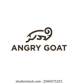 simple goat line icon logo vector design, modern lamb logo pictogram design. Goat line icon logo vector design, pictogram design of ram.