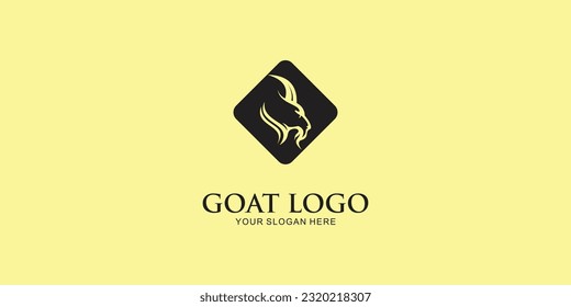 Diseño de logotipo de cabra simple con concepto moderno vector premium