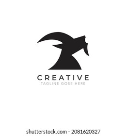 Simple Goat logo template vector