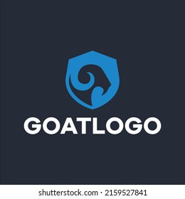 Simple goat and shield logo