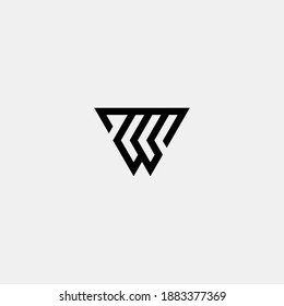 Simple goemetric letter W vector logo design