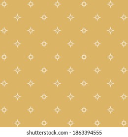 Simple gold background, seamless pattern with stars. Stylish template for the background image. Vector graphics