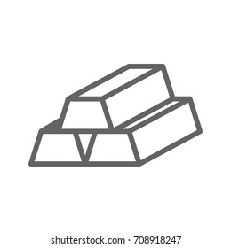 Simple gold bars line icon. Symbol and sign vector illustration design. Editable Stroke. Isolated on white background