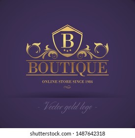 Simple gold boutique logo design