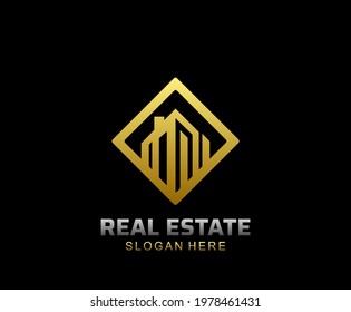 Simple gold building logo design