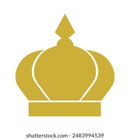 Simple gold Crown isolated white background. Golden Crown  template. Simple Luxury vector illustration can used t-shirt print, postcard, card cover design.