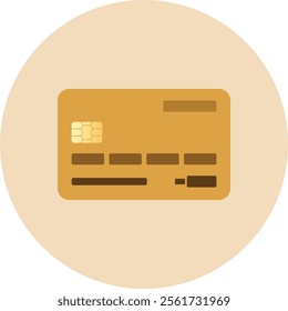 Simple Gold Debit Card Circle Icon