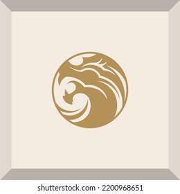 logotipo simple de cabeza de dragón dorado para símbolo o icono