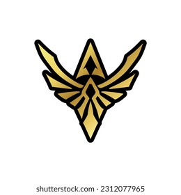 simple gold fantasy gaming symmetrical logo vector illustration template design