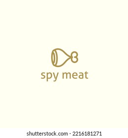 Simple gold flesh eye line logo.