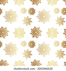 Simple Gold Floral Seamless Pattern Design
