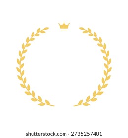 Simple gold frame material with crown and laurel wreath
