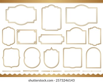 Simple gold frame set, Vector illustration