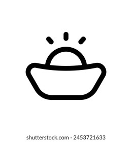 Simple Gold Ingot icon. The icon can be used for websites, print templates, presentation templates, illustrations, etc