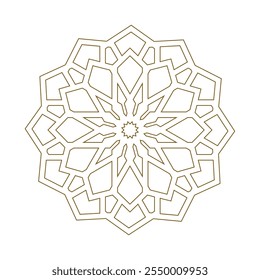 Simple Gold Islamic Ornament Patterns, Geometric and Elegant. Wall decoration.