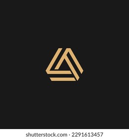 Simple gold LA logo letter modern design
