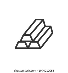 Simple gold line icon. Premium symbol in stroke style. Design of gold icon. Vector illustration.