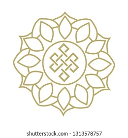 simple gold mandala, vector logo icon 
