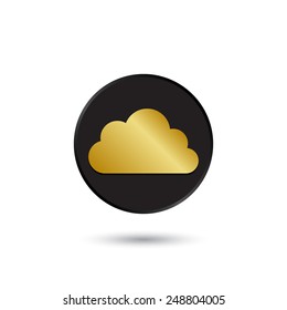 Simple gold on black cloud icon ,logo