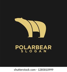 simple gold polar bear logo icon designs vector