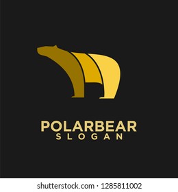 simple gold polar bear logo icon designs vector