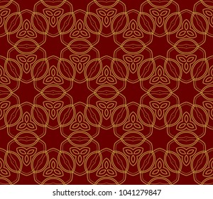Simple gold and red modern seamless geometric pattern.  For digital paper, textile print, page fill. Vector illustration