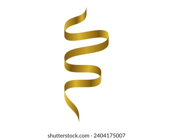 Simple gold ribbon design vector for celebration, decoration. abstract icon element illustration