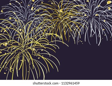 Simple gold and silver fireworks