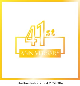 simple gold square 41st anniversary design