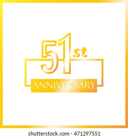 simple gold square 51st anniversary design
