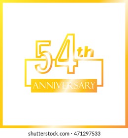 simple gold square 54th anniversary design