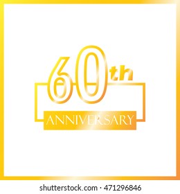 simple gold square 60th anniversary design