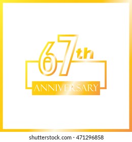 simple gold square 67th anniversary design