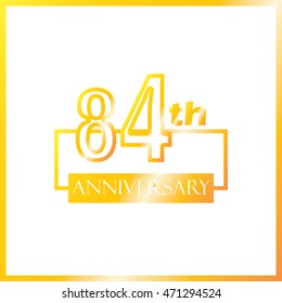 simple gold square 84th anniversary design