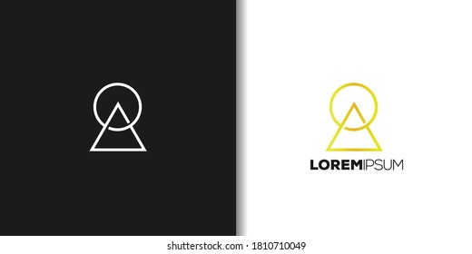 einfaches goldenes Dreieck-Logo, Vektorgrafik 