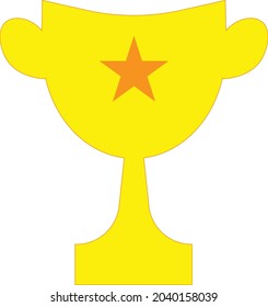 simple gold trophy cup icon ,gold trophy vector isolated on white