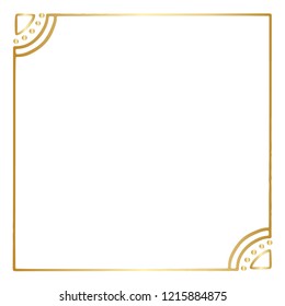 A Simple Gold Vector Hand Drawn Border