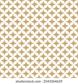 Patrón sin fisuras abstracto blanco y oro simple. Textura geométrica de Vector con Elementos repetidos, Formas de diamante curvadas, rejilla. Fondo mínimo dorado de lujo. Diseño geo elegante para la decoración, impresión