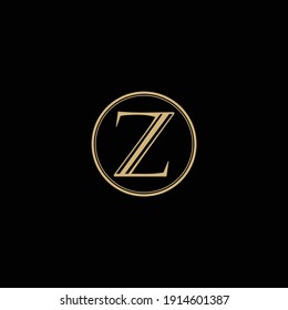 The simple gold Z letter logo looks luxurious