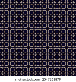 Modelo inconsútil geométrico abstracto dorado simple. Textura mínima de Vector negro y dorado con Pequeñas Formas redondeadas en rejilla regular, cuadrados, almohadas. Fondo geo minimalista. Diseño de lujo repetido