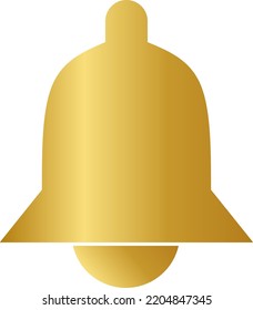 Simple golden bell vector illustration for logo, icon, sign, symbol, alarm, alert, notice, notification, christmas, information, item games or games design. Doorbell Christmas 