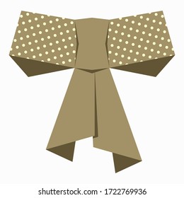 Simple golden bow decorated with dot pattern. EPS10