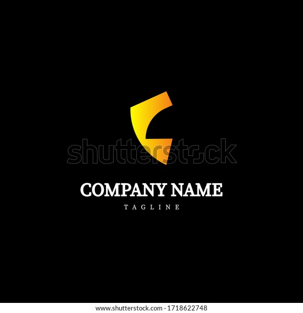 Simple Golden C Letter Logo Design Stock Vector Royalty Free