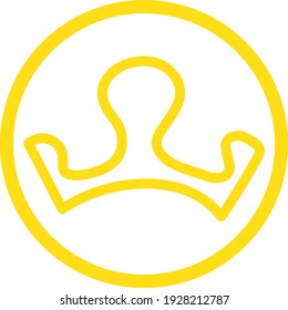 Simple golden crown, illustration, vector on white background.