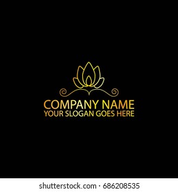 Simple Golden Floral Logo