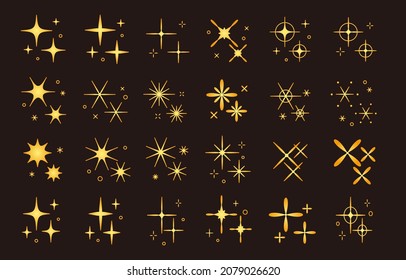 It is a simple golden glitter set (black background).Easy-to-use vector data.