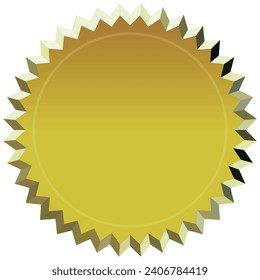 Simple golden jagged emblem vector illustration